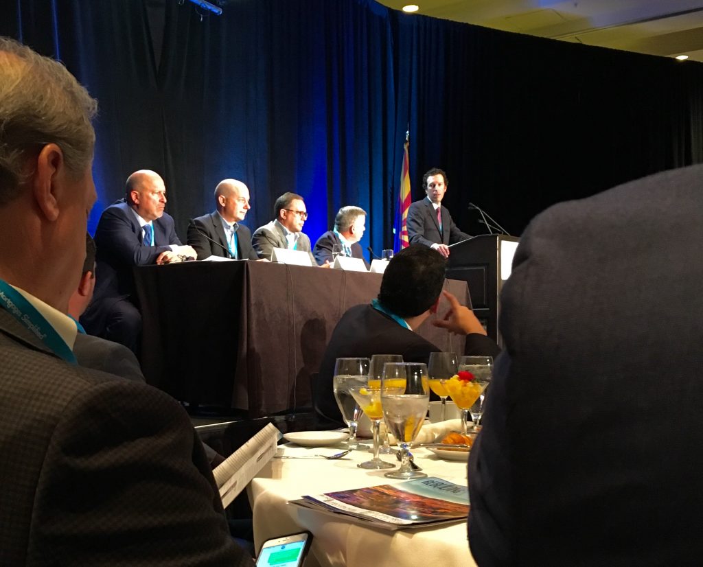(From left to right) Steven J. Hilton, chairman, CEO and co-founder of Meritage Homes Corporation; Greg Abrams, vice president of land acquisition at Pulte Homes; Mark Moskal, division president of Gehan Homes; Jim Kenny, president of El Dorado Holdings; Court Rich, senior partner at Rose Law Group
