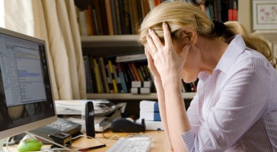 Stressful lady in office