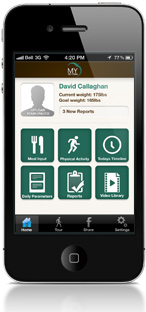 My Dietitian app homepage