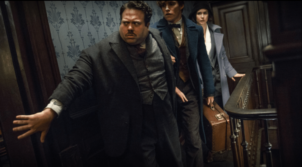 Dan Fogler plays Jacob who is unwittingly dragged into Newt’s quest. (Photo courtesy of Heyday Films)