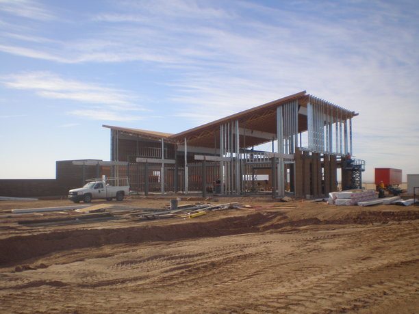 Work progresses at the community center at Eastmark.