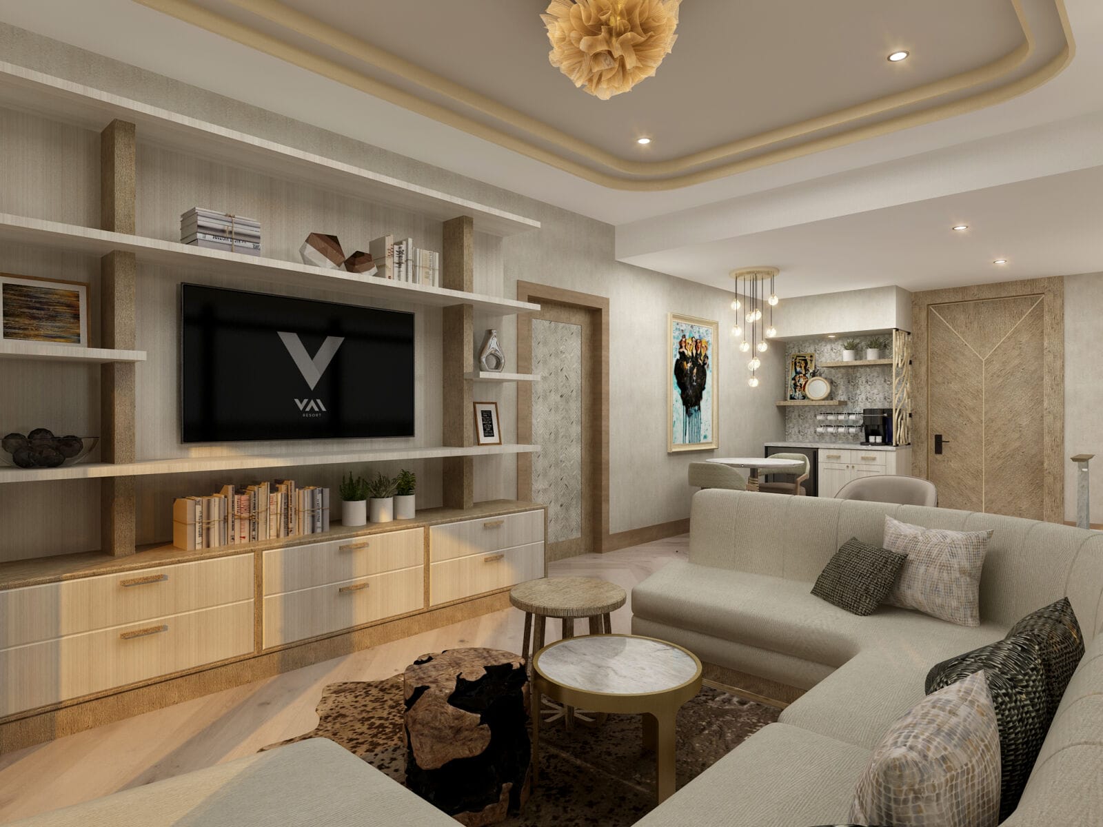 Suite Living Area - Designed by DH Companies