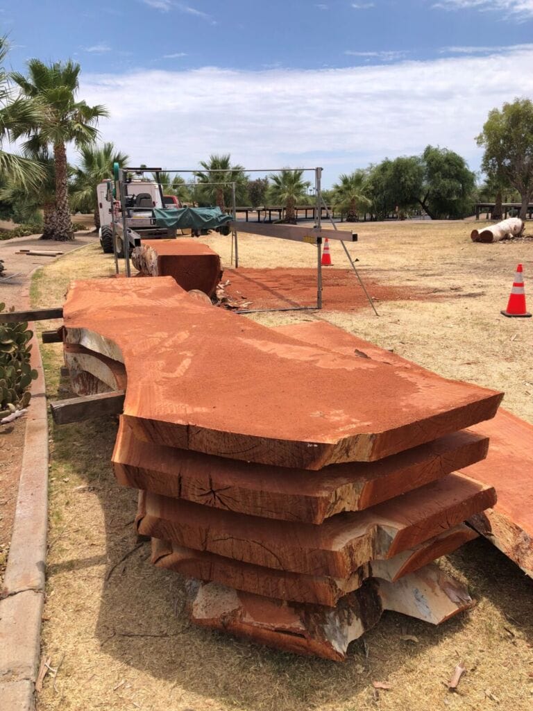 Wespac recycled tree table tops