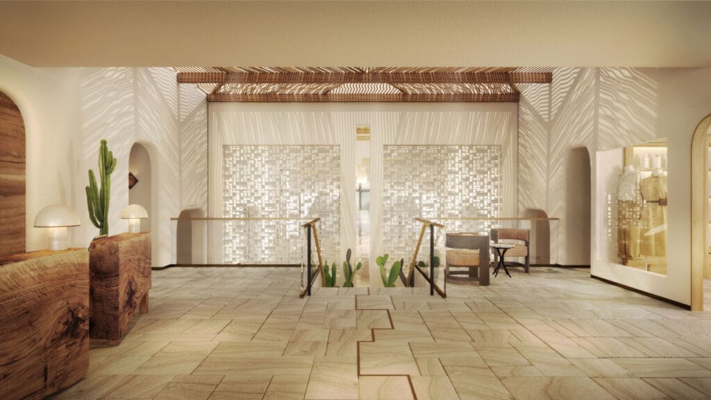 Reception - Warm desert-inspired welcome space