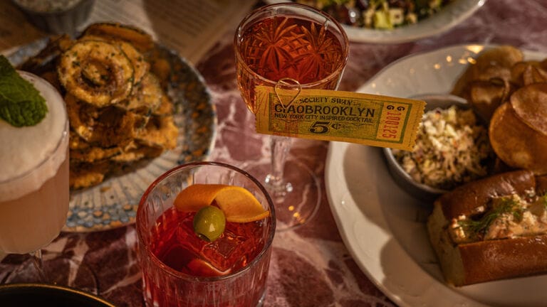 Society Swan Dishes and Cocktails