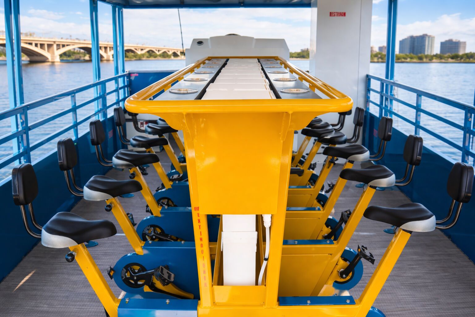 inside of tempe boat cruisins unique cycle party boat at tempe town lake