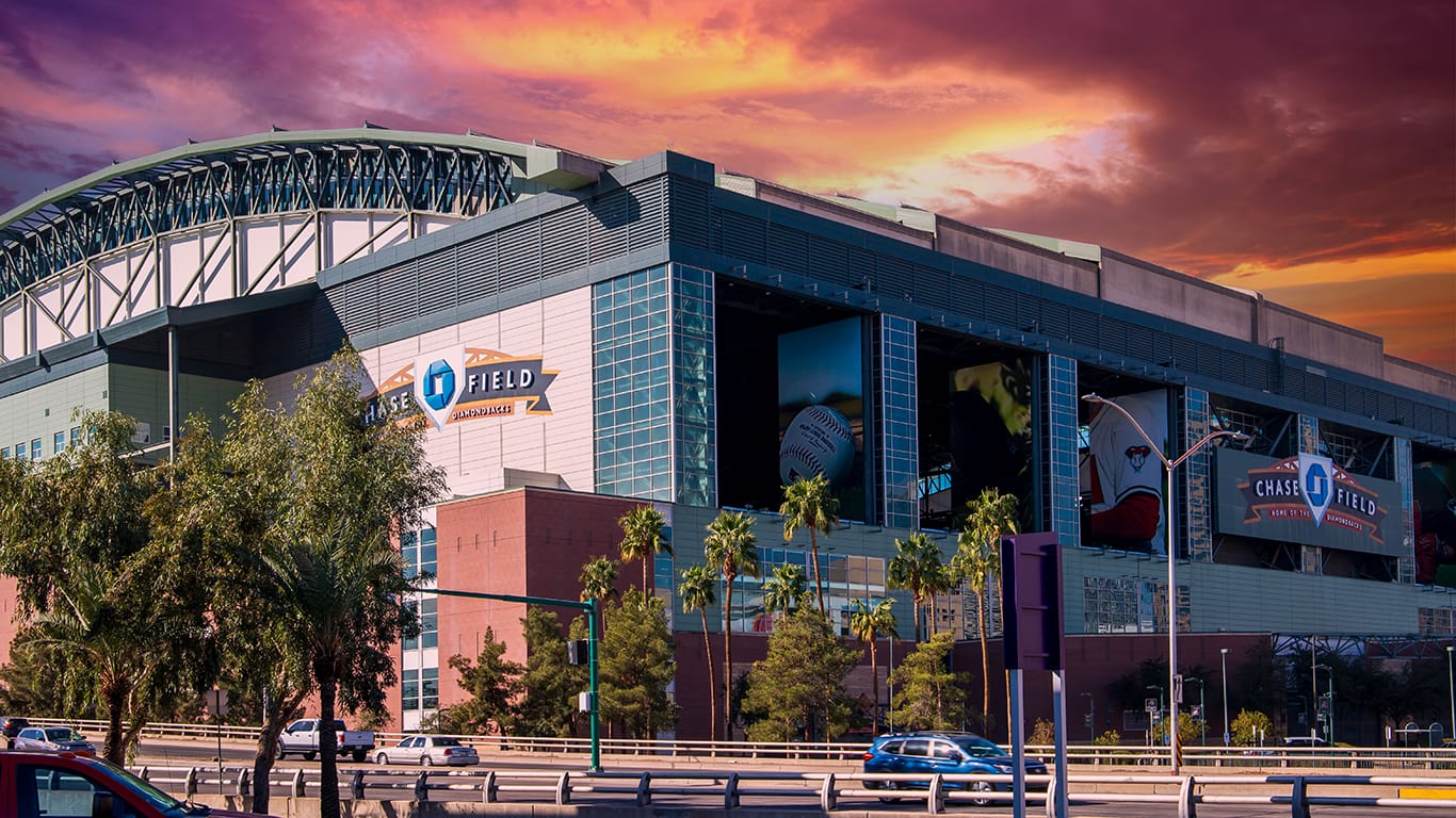 Chase Field is a retractable-roof stadium in downtown Phoenix.