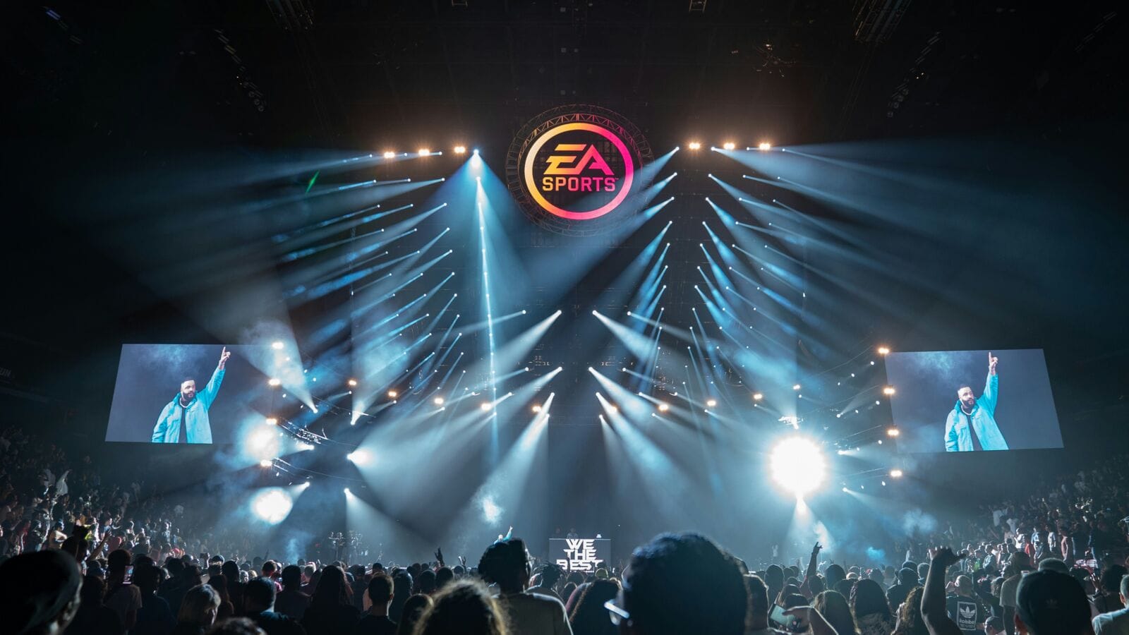 Competitive gaming venue set up for a live tournament audience.
