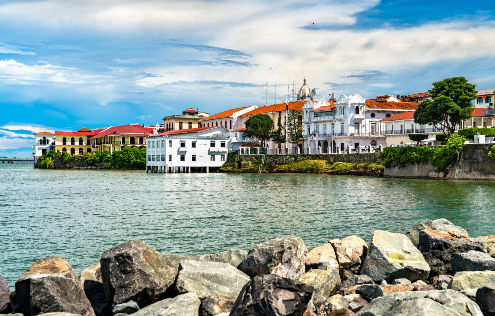 View of Casco Viejo, the historic district of Panama City.